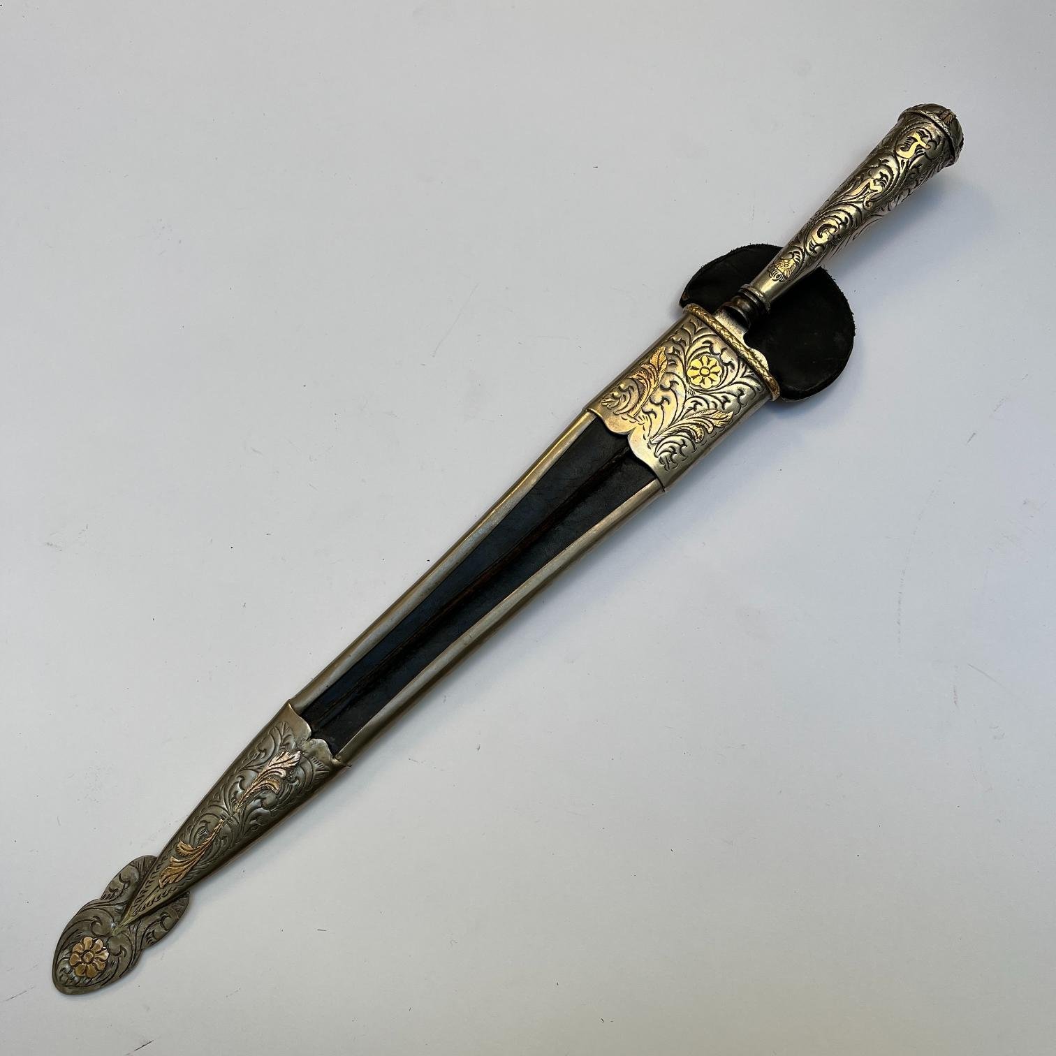 Cuchillo criollo en plata y oro - Imagen 2