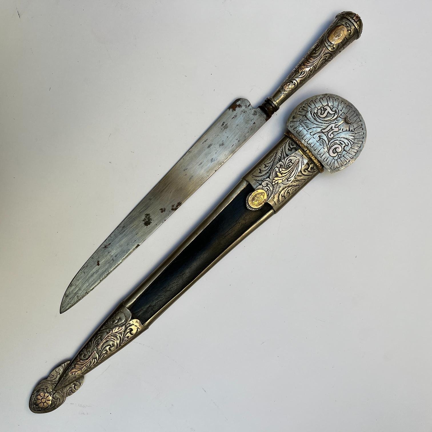 Cuchillo criollo en plata y oro - Imagen 3
