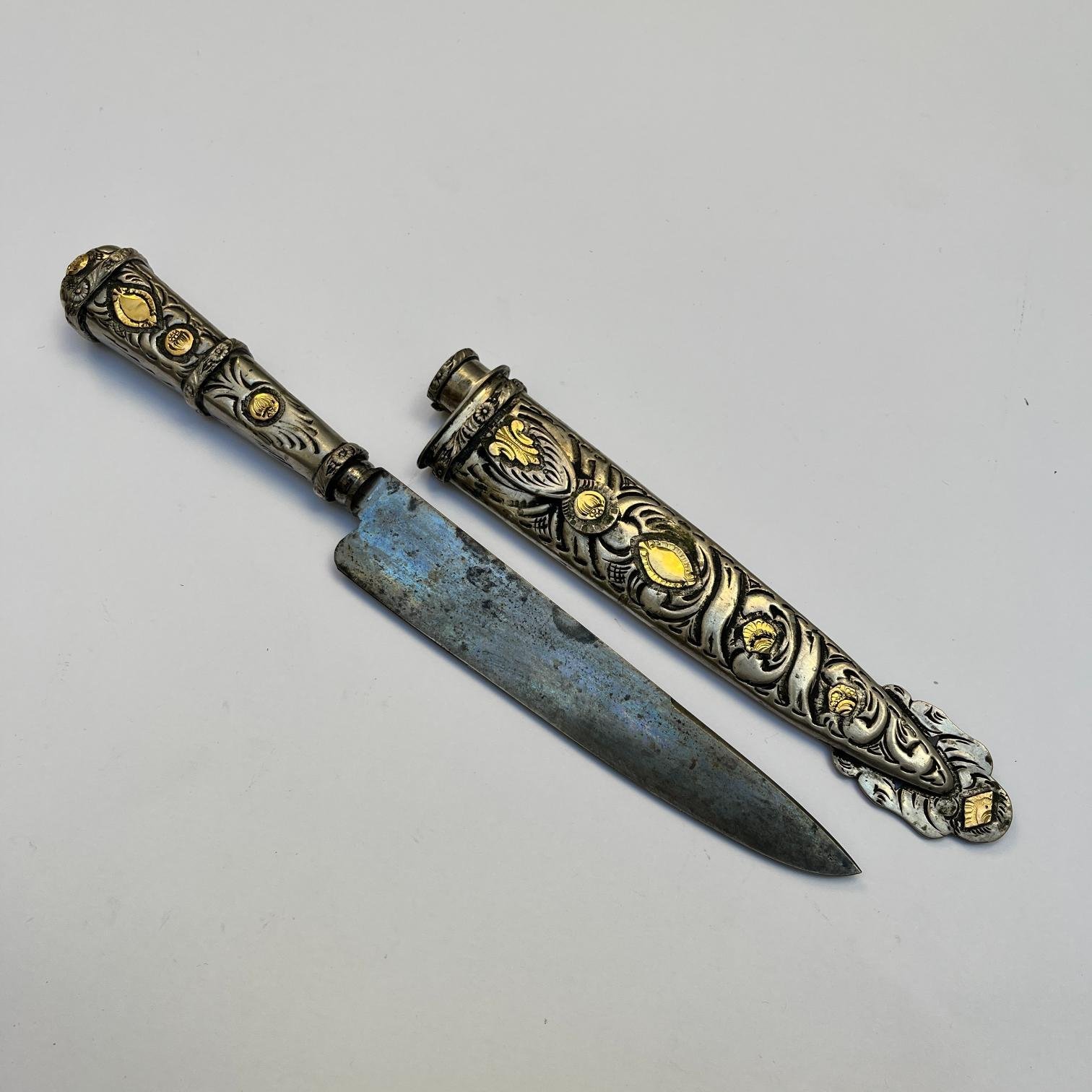 Cuchillo criollo en plata y oro - Imagen 3