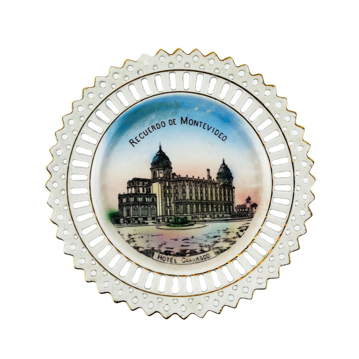 8 platos Vistas de Montevideo 1920