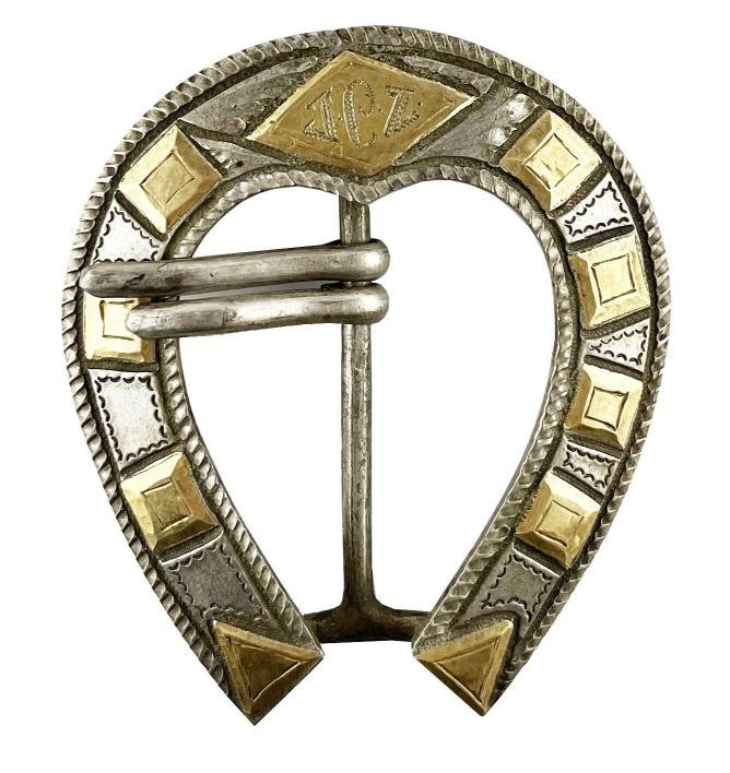 Hebilla gaucha en plata y oro