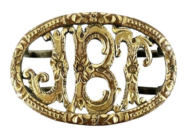 Hebilla gaucha en plata y oro