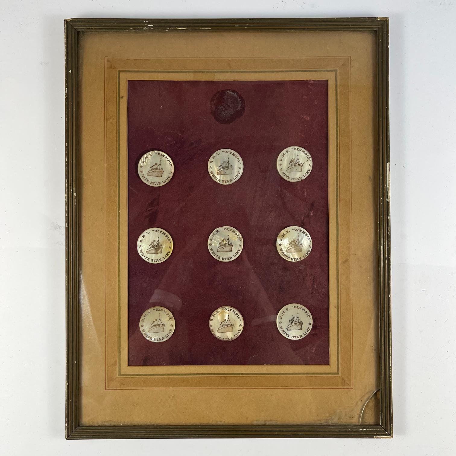 9 fichas token RMS Olympic White Star Line