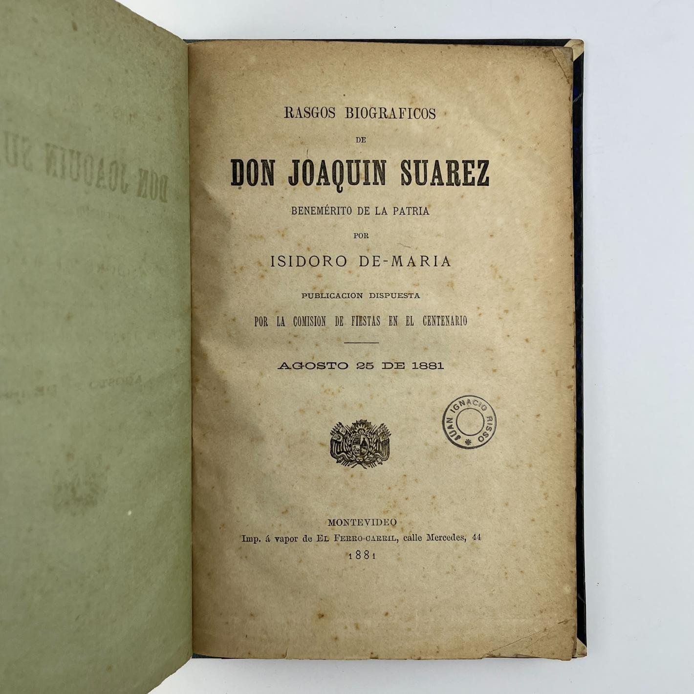 ISIDORO DE MARÍA
Rasgos Biográficos de Don Joaquín Suárez