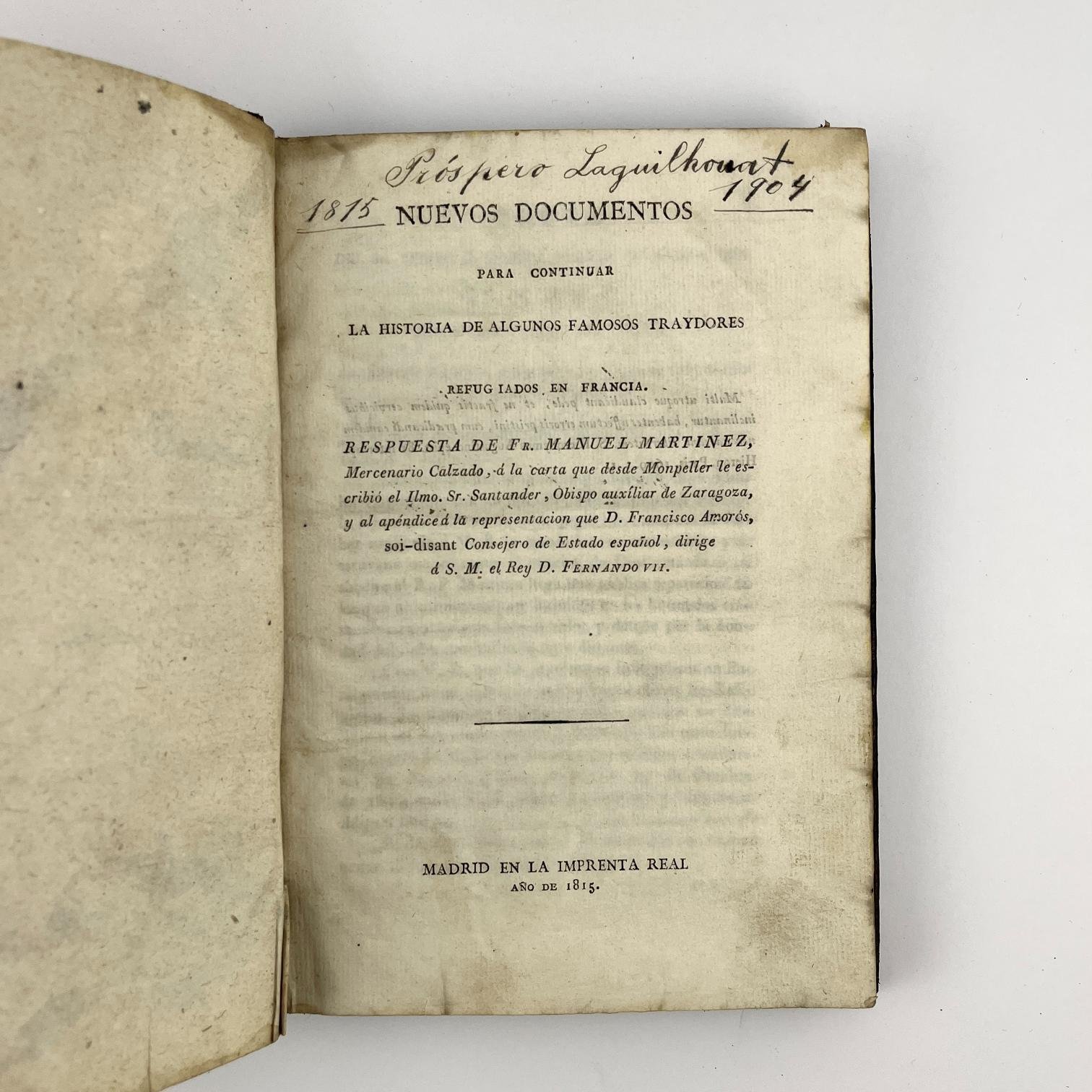 AAVV
Nuevos documentos para continuar la historia de algunos famosos traydores refugiados en Francia
Acompañado por: 
Examen de los delitos de infidelidad á la patria