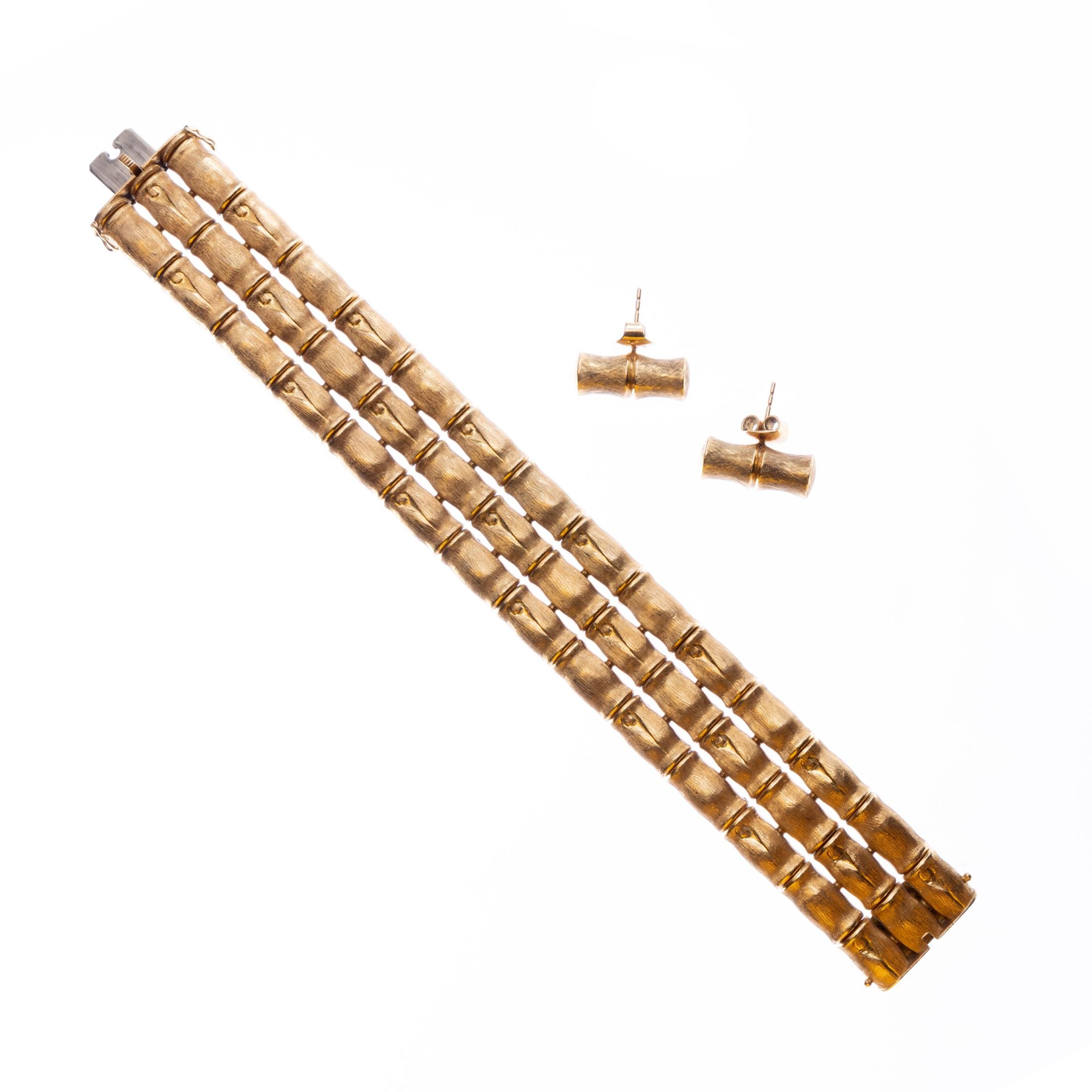 Pulsera y para de caravanas oro 18 K amarillo