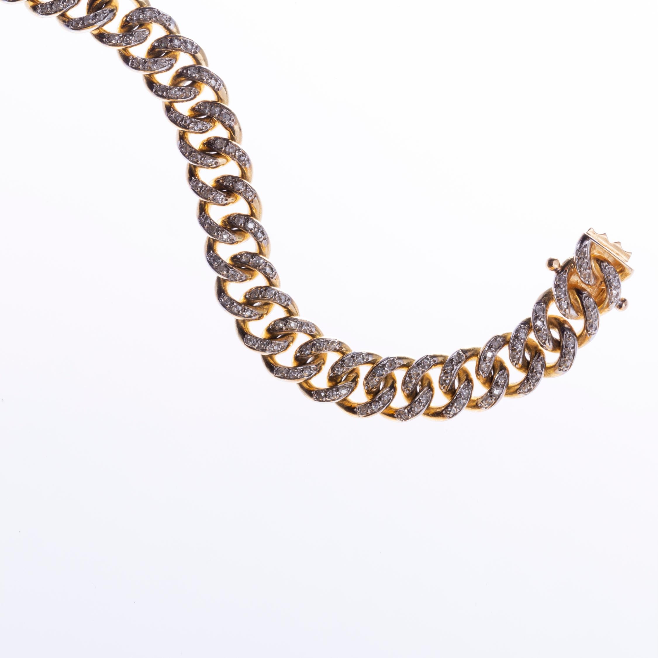 Pulsera oro 18 K amarillo, blanco y diamantes - Imagen 3