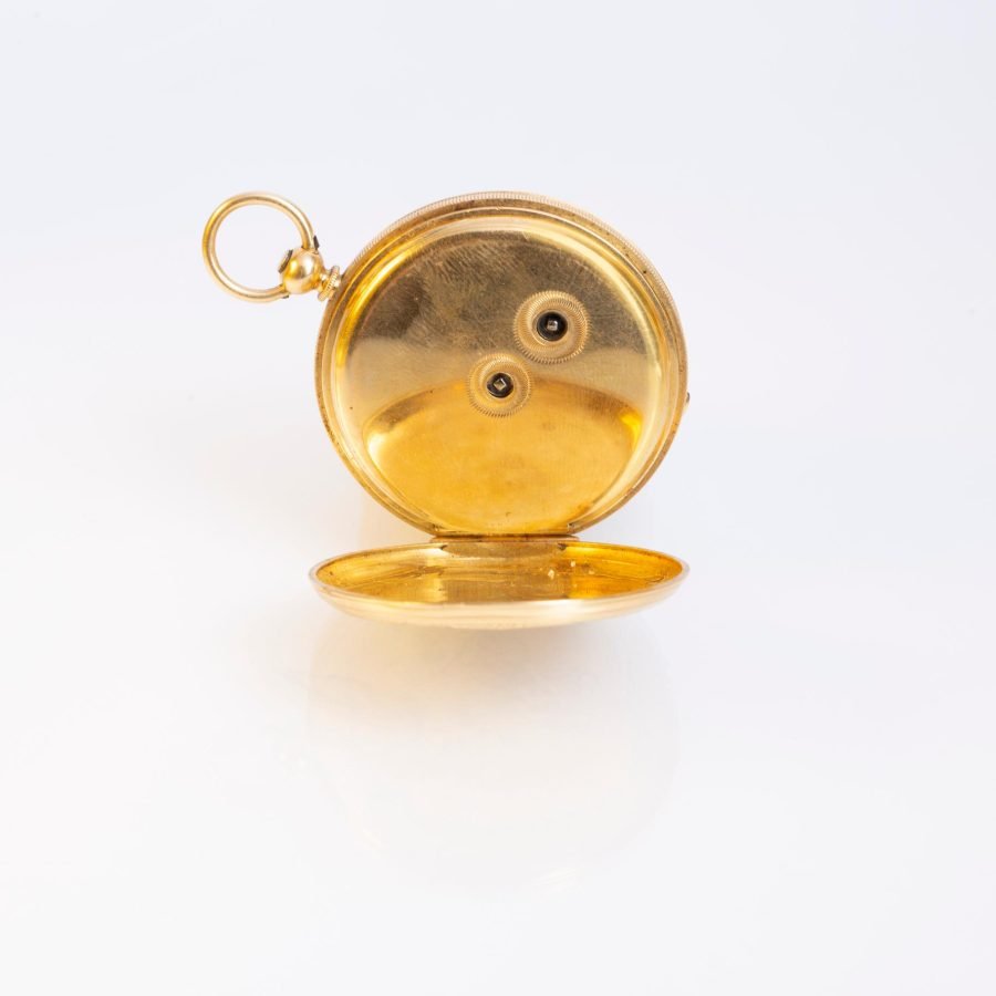 Reloj de bolsillo s. XIX en oro 18 K amarillo y esmalte - Imagen 8