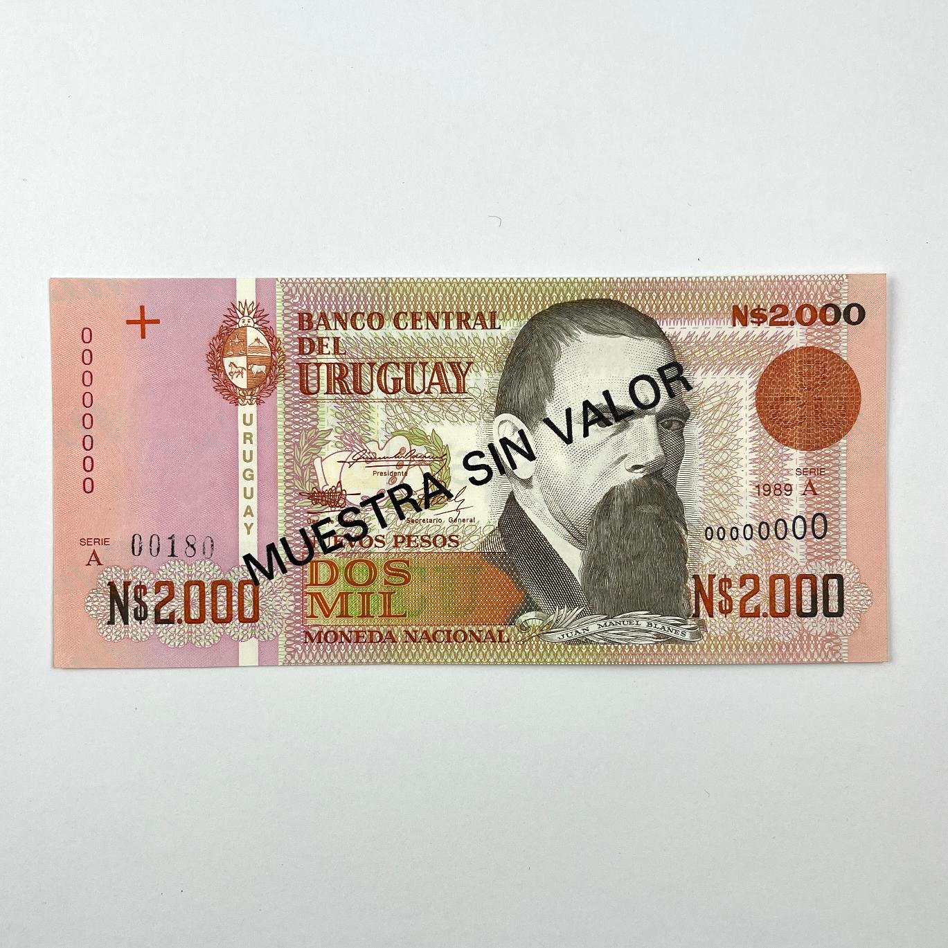 Billete uruguayo especímen 1989