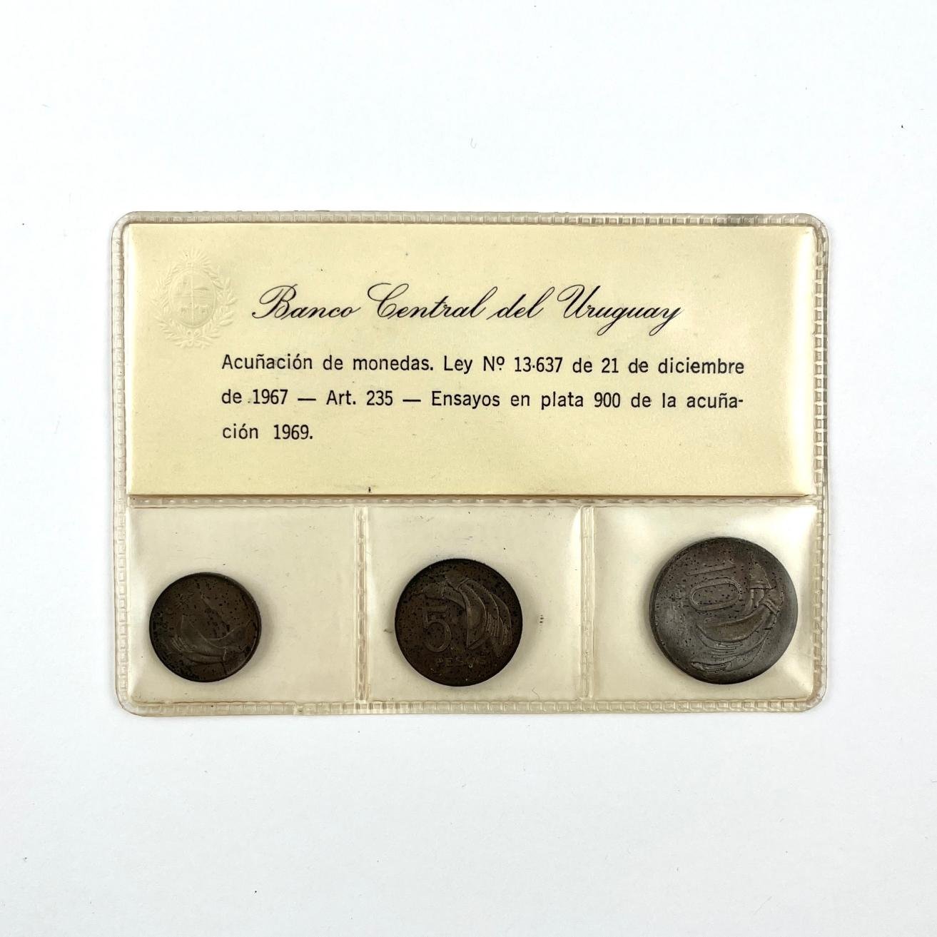 Ensayo moneda uruguaya en plata