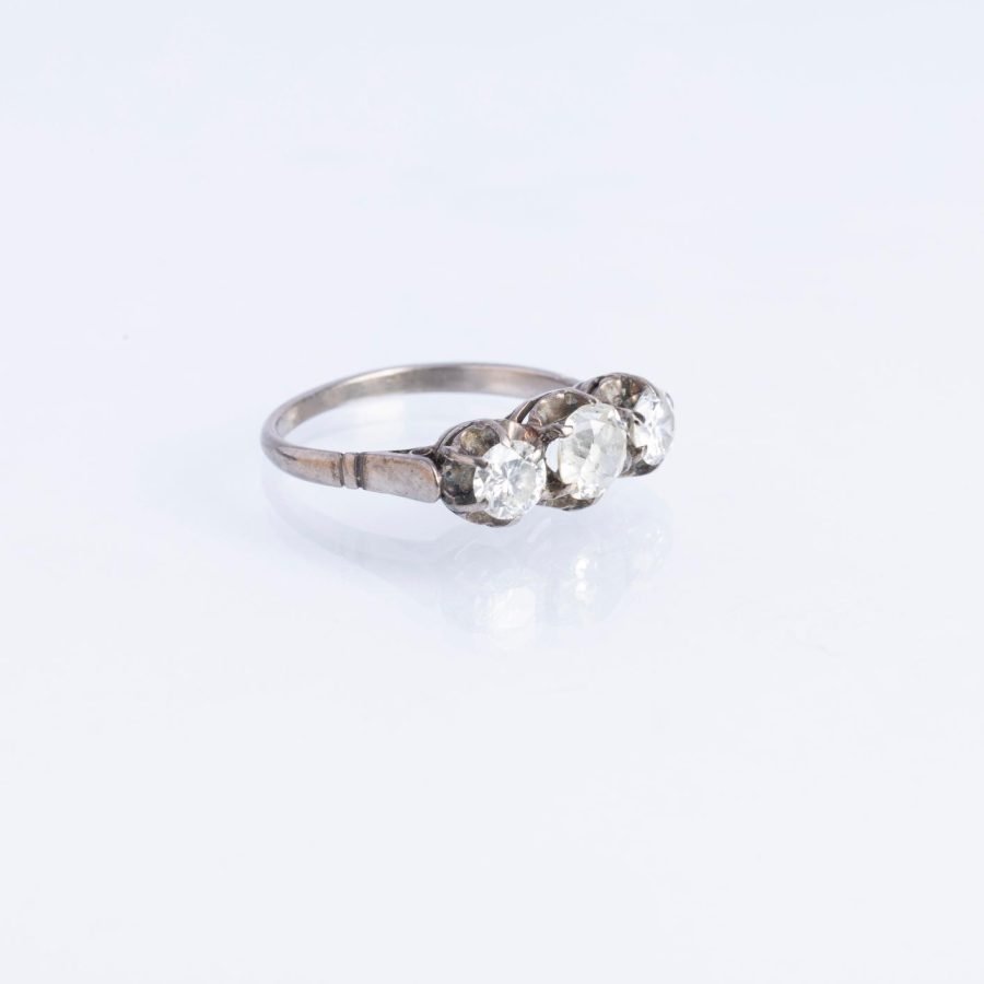 Anillo oro 18 K blanco y diamantes - Imagen 2