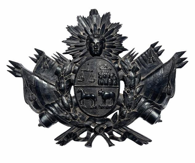 Escudo de armas uruguayo antiguo c. 1870