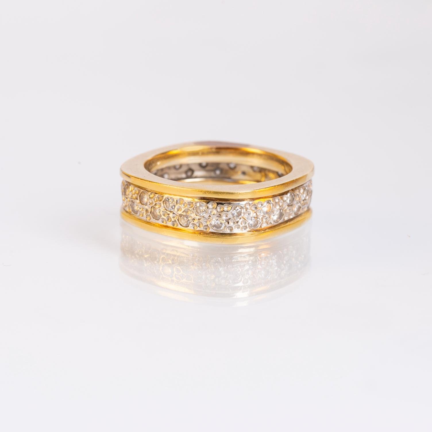 Anillo oro 14 K amarillo y diamantes