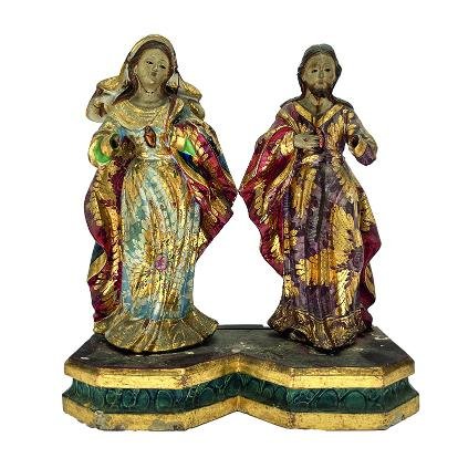Grupo Escultórico bahiano s. XVIII "Jesús y María"