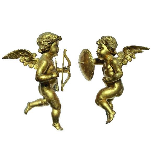 Par de esculturas italianas "cupidos"