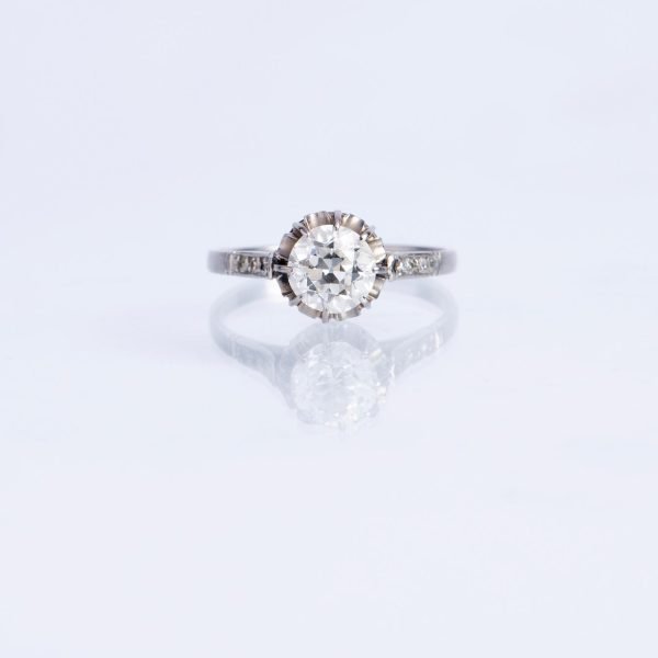 Anillo oro 18 K blanco y brillante