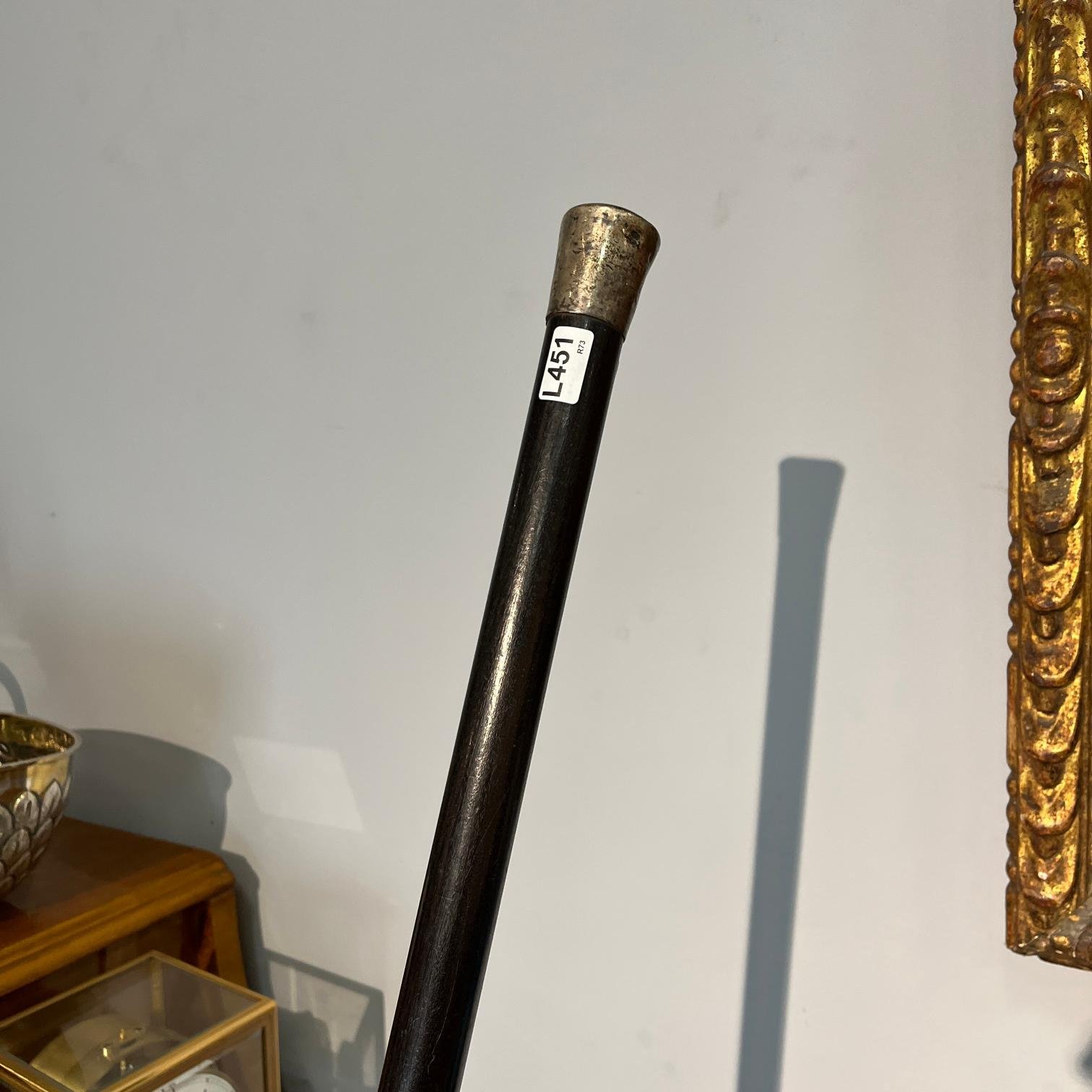 Bastón en madera y plata