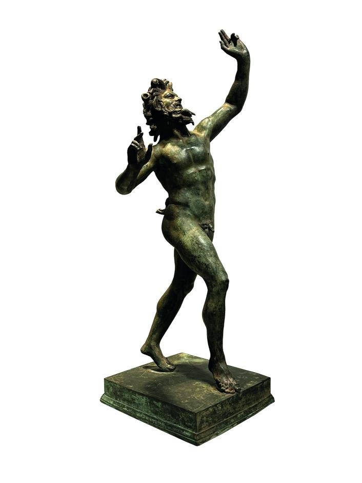 Escultura bronce "Fauno danzante de Pompeya"