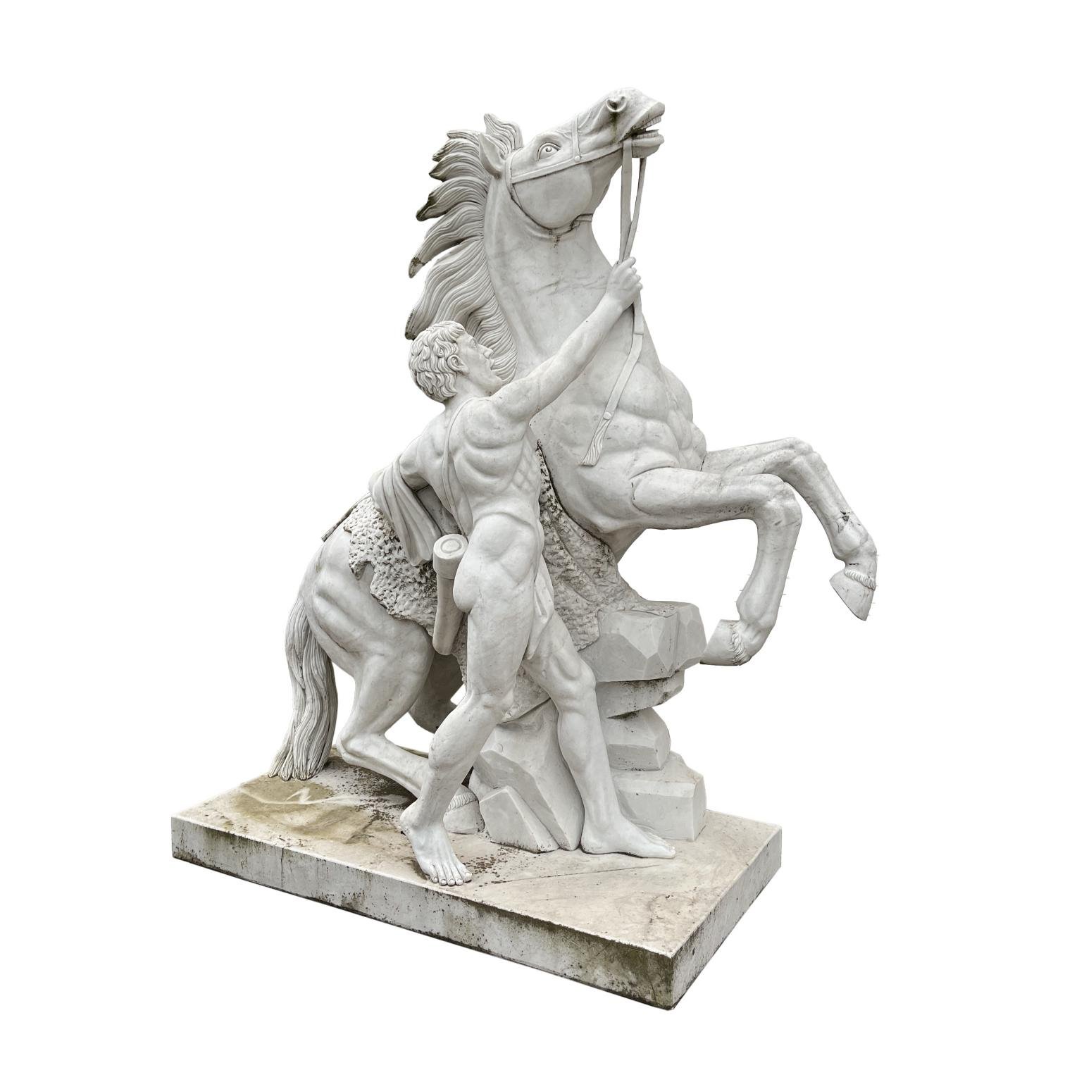 Escultura en mármol "Caballo de Marly"