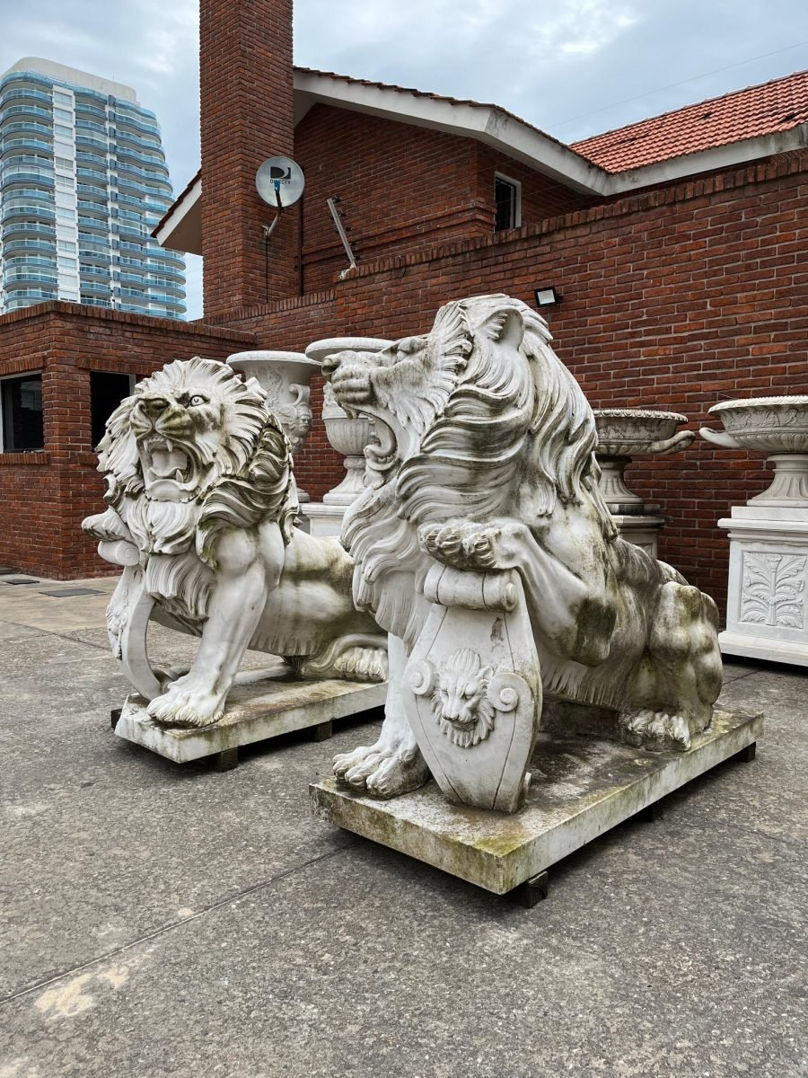 Escultura en mármol "Leones Marzocco" - Imagen 5