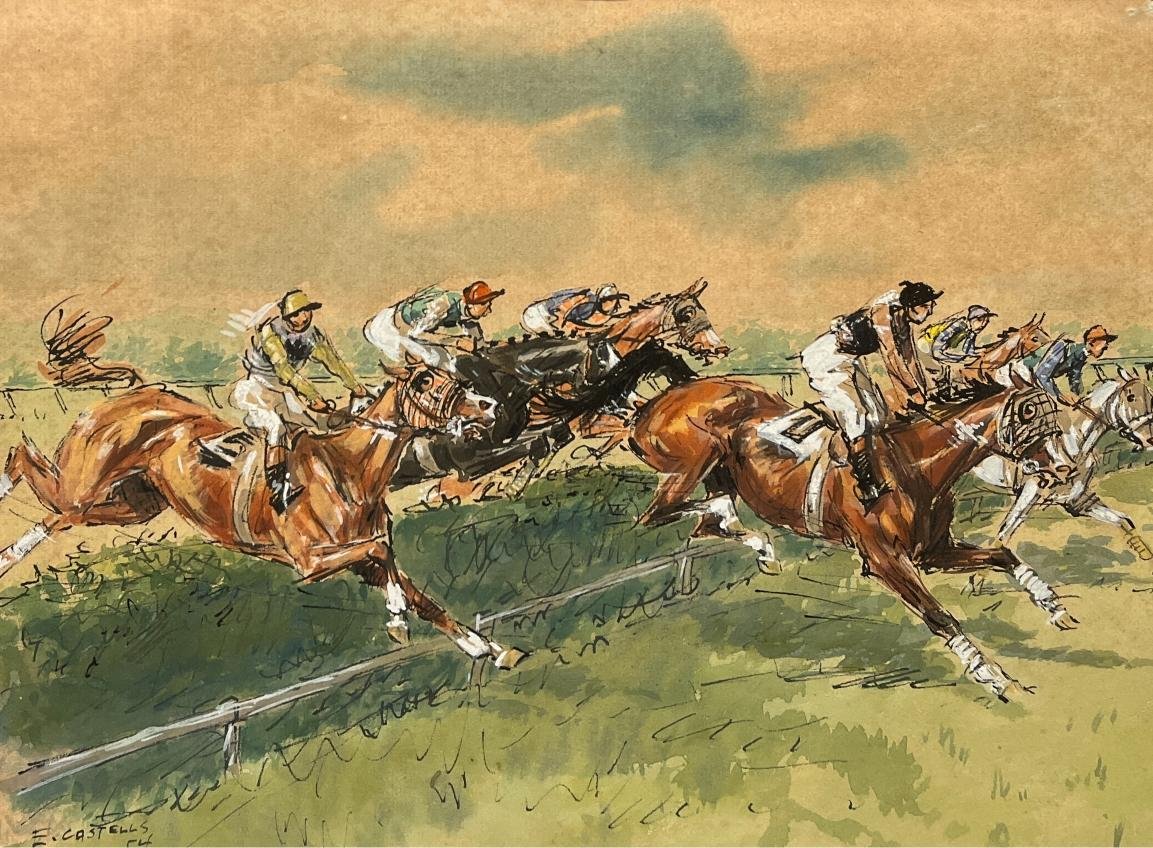 Enrique Castells Capurro "Carrera de caballos"