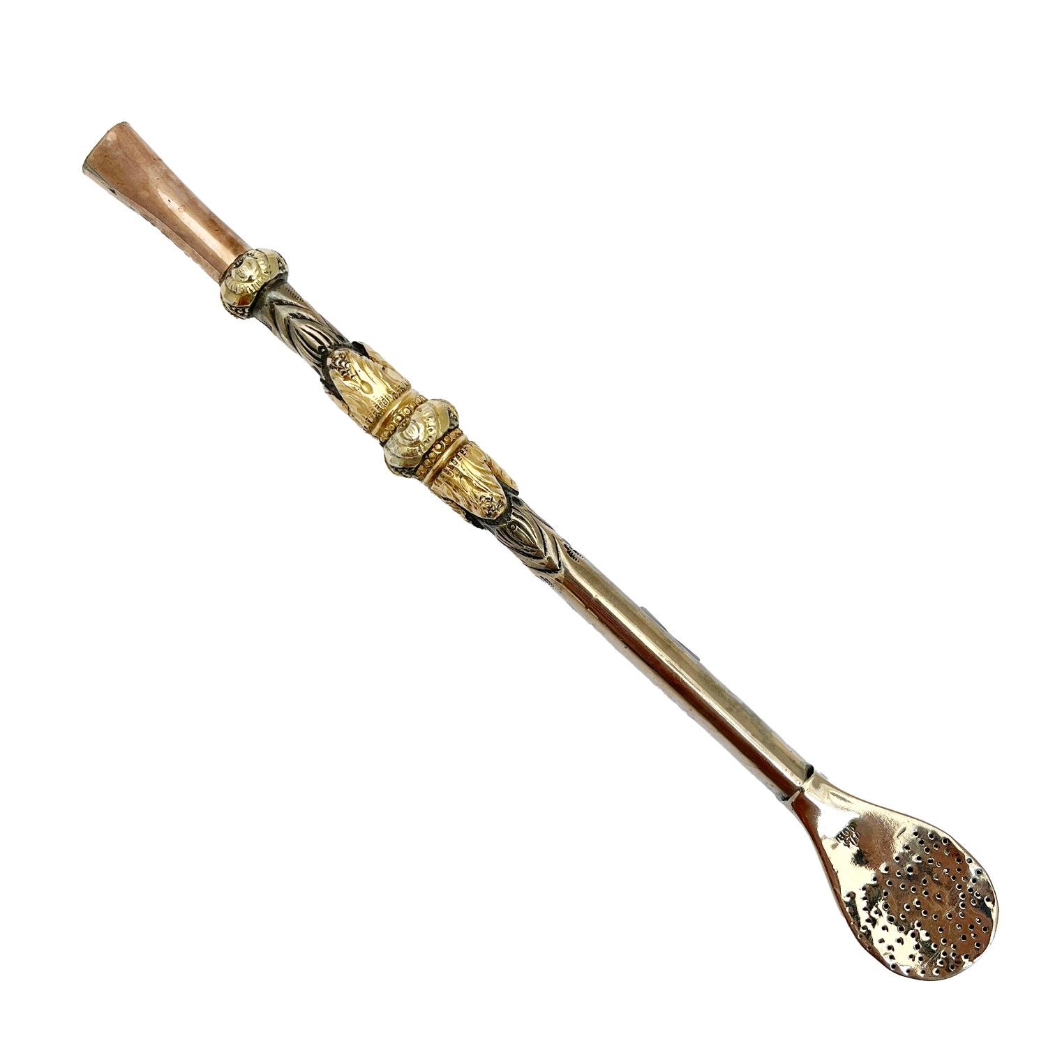 Bombilla en plata y oro