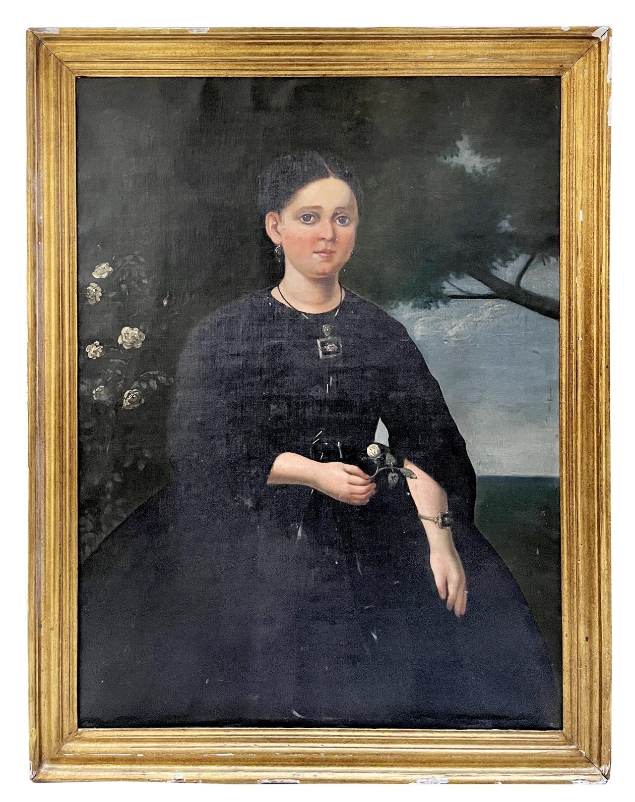 Óleo "Joven dama"