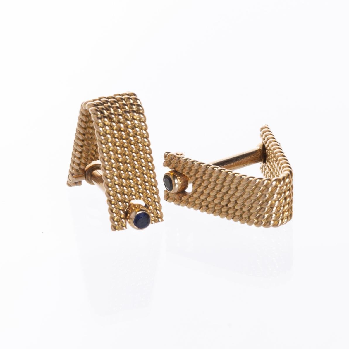 Gemelos en oro 18 K con zafiros