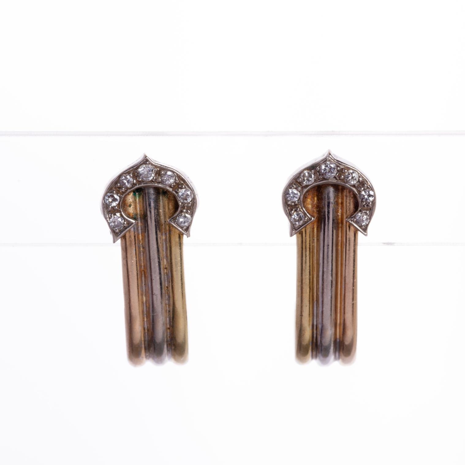 Caravanas en oro 18 K con brillantes
