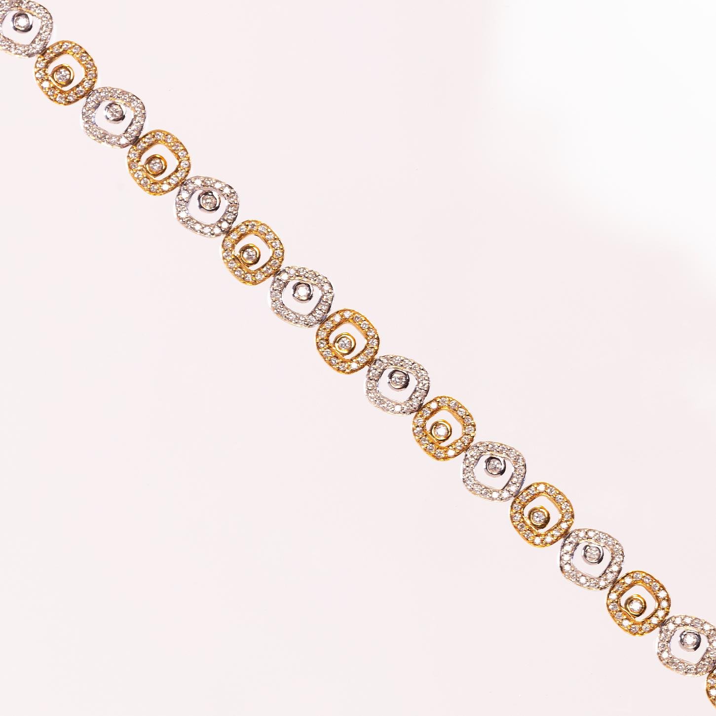 Pulsera en oro 18 K con brillantes