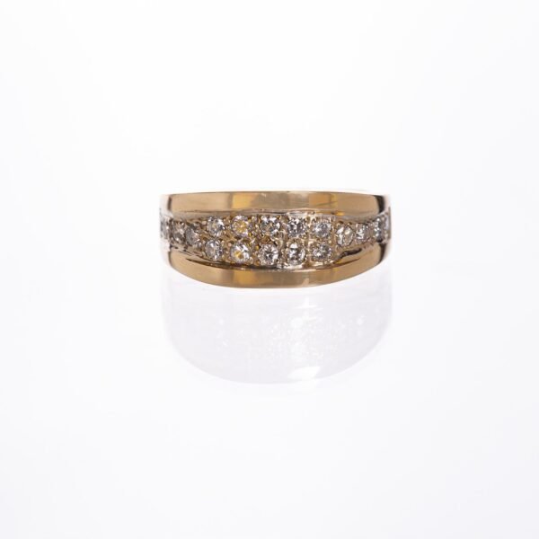 Anillo en oro 14 K y diamantes