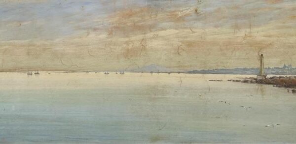 CARLO CORSETTI. Vista de Montevideo desde Punta Carretas.