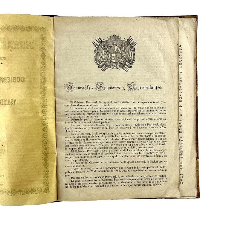 VENANCIO FLORES
Mensaje especial presentado por el Gobierno Provisorio a la Asamblea General.