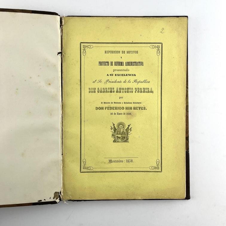 FEDERICO NIN REYES
Exposición de motivos y proyecto de reforma administrativa.