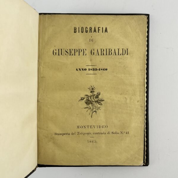 Biografía de Giuseppe Garibaldi. Anno 1833 - 1860