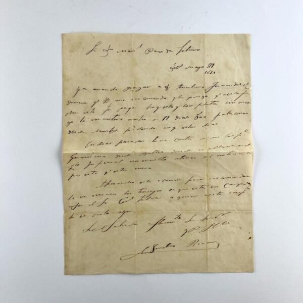 FRUCTUOSO RIVERA.
Carta relativa a un pago.