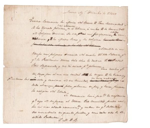 JUAN MANUEL DE ROSAS. Correspondencia escrita. 1829.