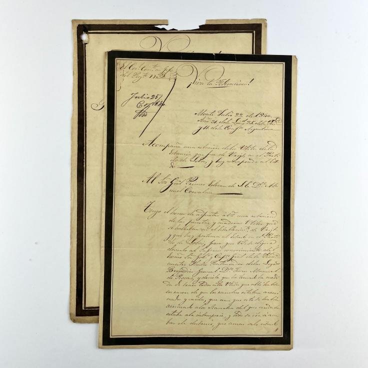 VICENTE GONZÁLEZ A MANUEL CORVALÁN. Carta manuscrita. 1840.