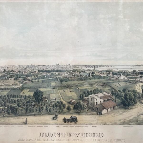 ALFREDO A. GODEL. Montevideo. Vista tomada del natural desde el campanario de la Iglesia del Reducto.