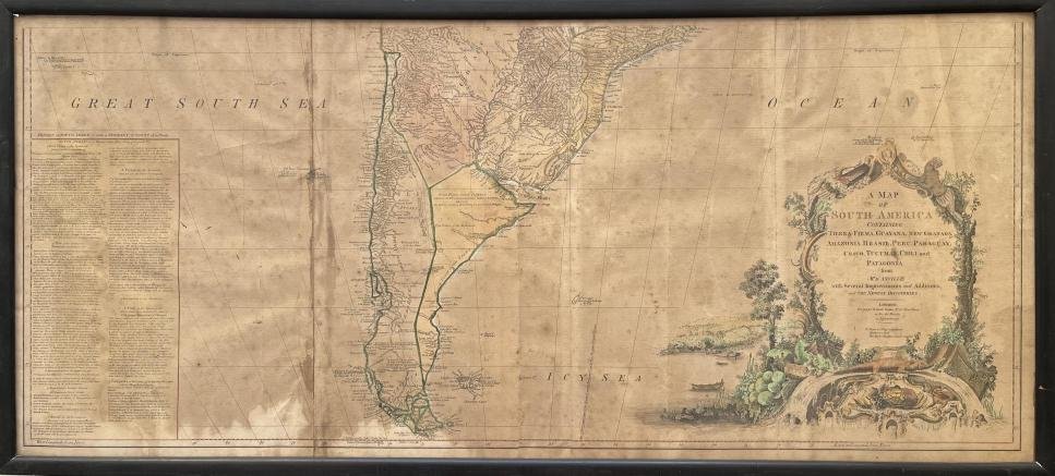 JEAN-BAPTISTE BOURGUIGNON D´ANVILLE; ROBERT SAYER; THOMAS KITCHIN. A map of South America (...)