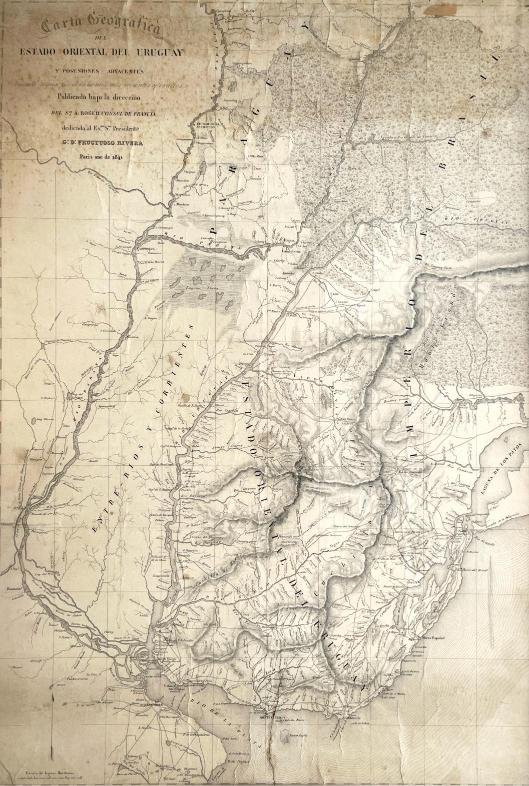 Carta Geográfica del Estado Oriental del Uruguay y posiciones adyacentes.