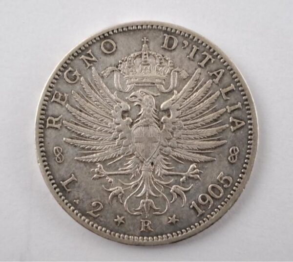 Italia 1905 2 lire de plata