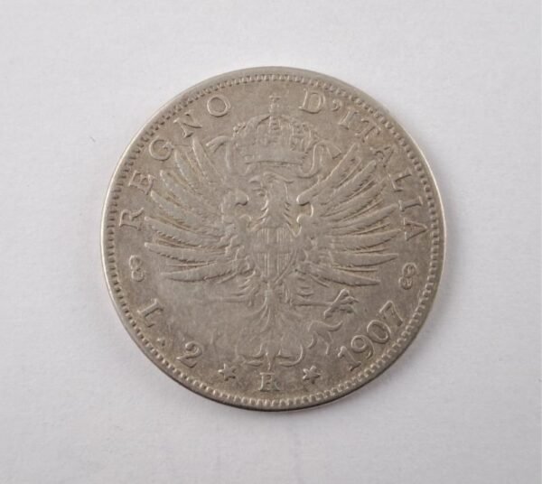 Italia 1907 2 lire de plata