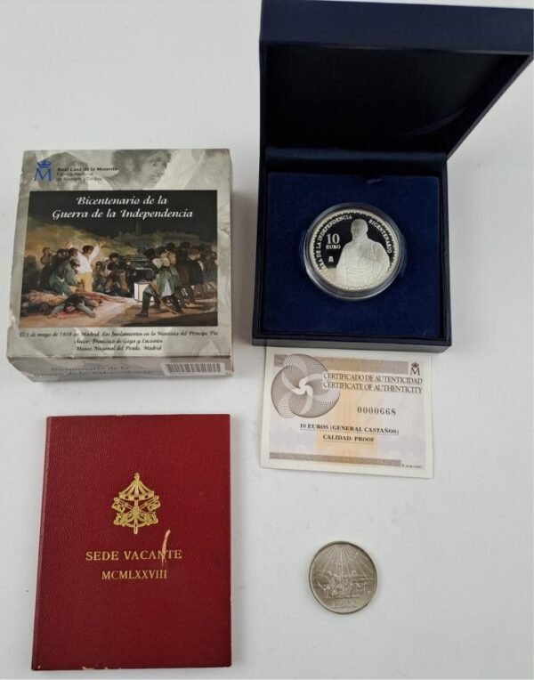 España Italia Vaticano 3 monedas de plata