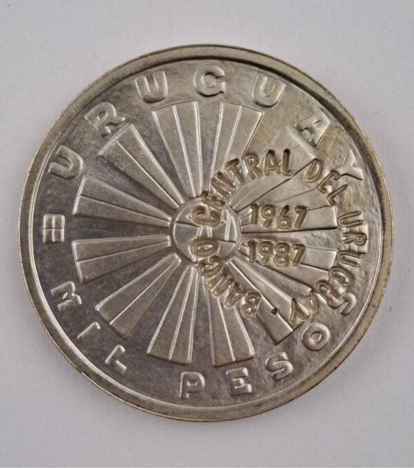 Uruguay 1969 1.000 pesos FAO resellada BCU 1987