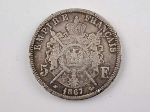 Francia 1867 5 francs de plata