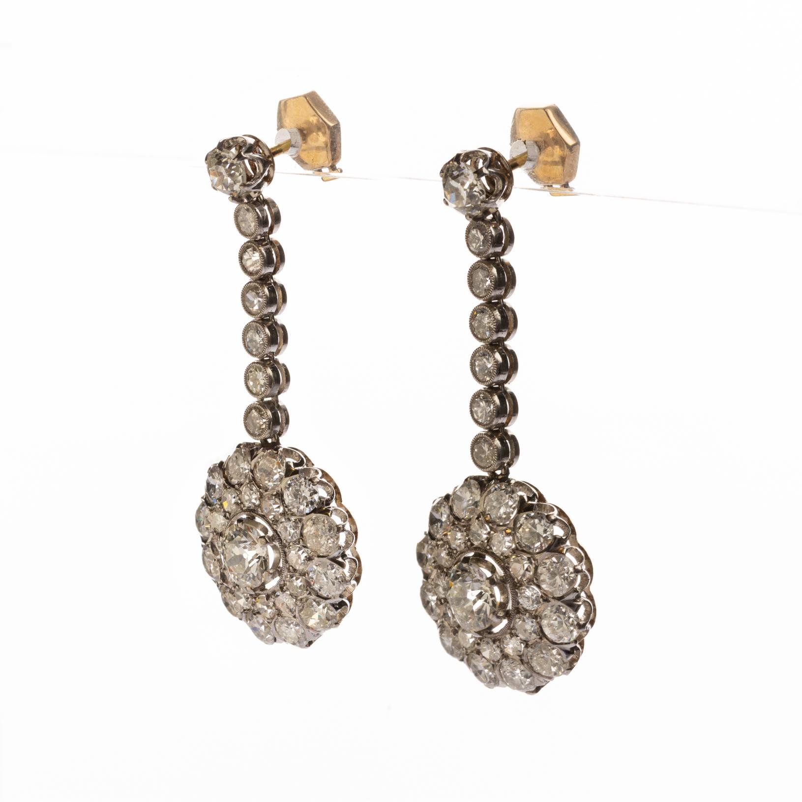 Caravanas en oro 18 K y brillantes - Imagen 2