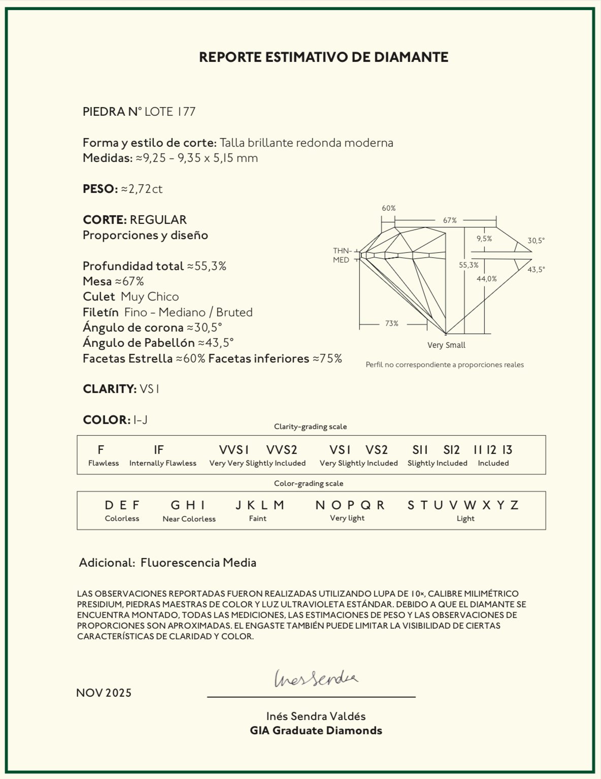 Anillo solitario en oro 950, brillantes y diamantes - Imagen 3