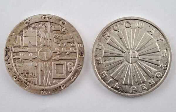 Uruguay 2 monedas de plata 1969 FAO
