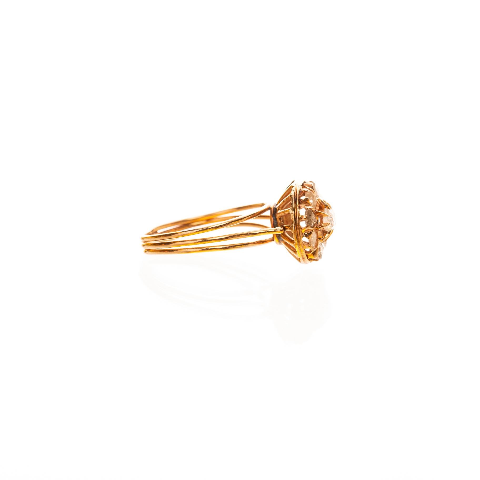 Anillo s. XIX en oro 18 K y diamantea - Imagen 2